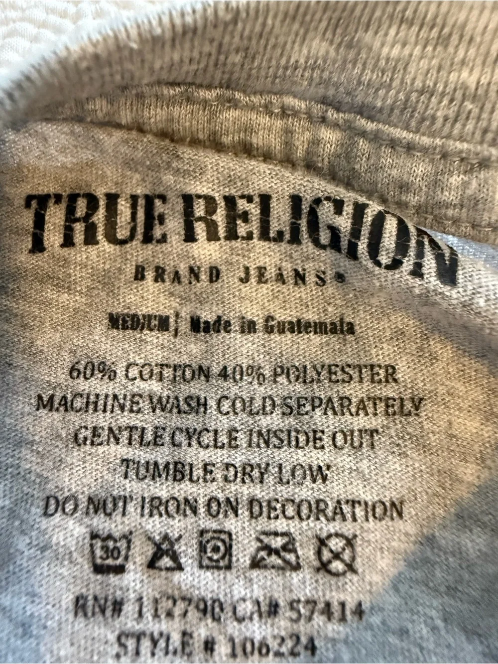 True Religion Heather Gray Logo Tee